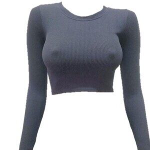 One Step Up yoga fitted crop top with long sleeves